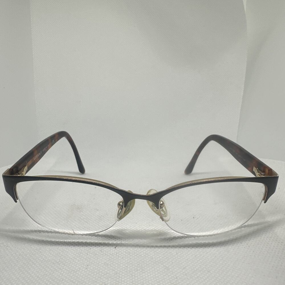 Versace MOD 1222 1344 Eyeglasses Frames Tortoise Gold Cat Eye Half Rim 53-17-140
